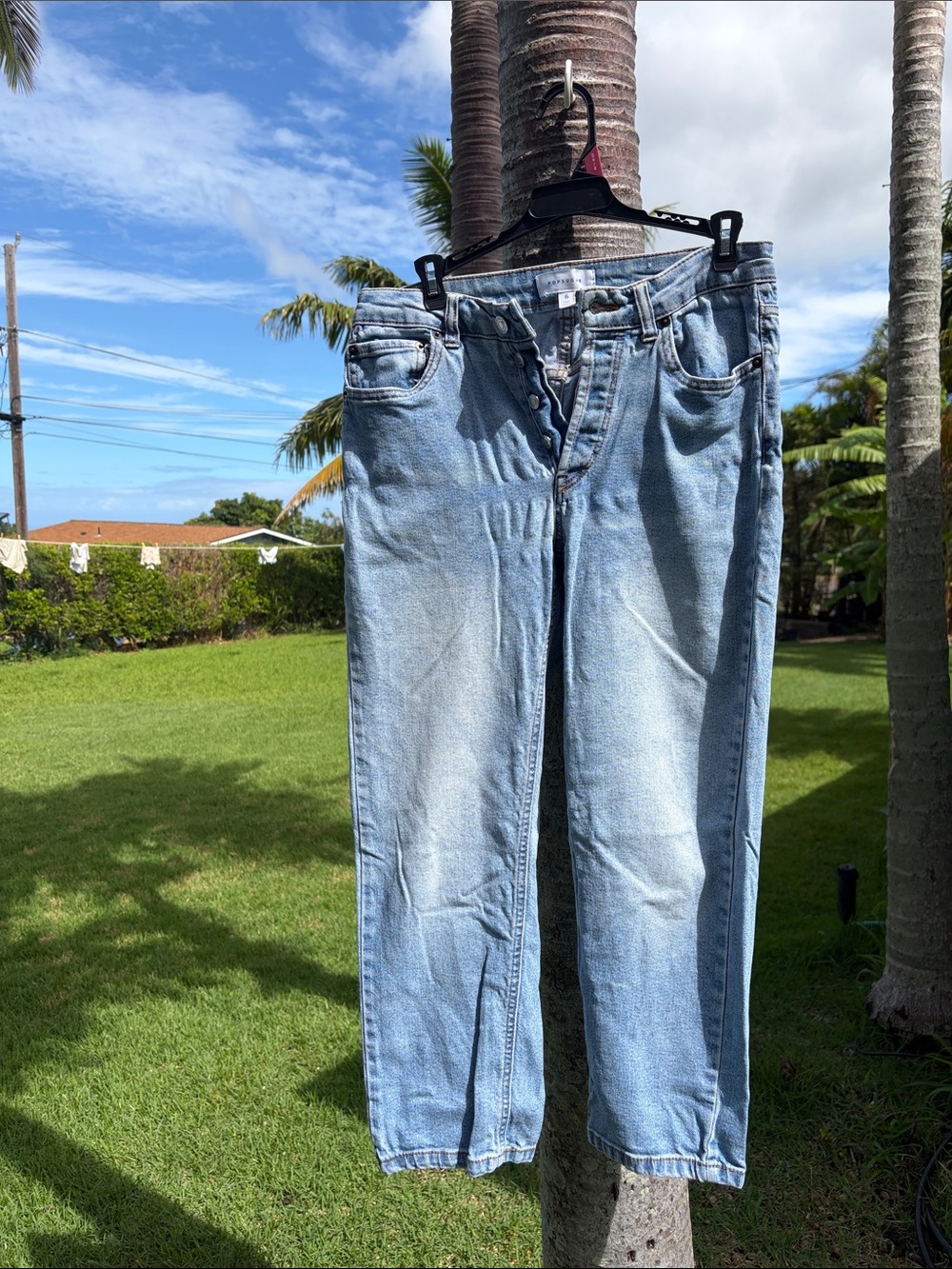 POPSUGAR Light Blue Women's Cropped Relaxed Jeans